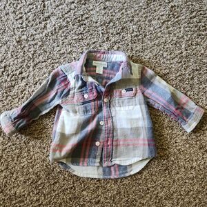 Ralph Lauren plaid button up dress shirt, size 6m